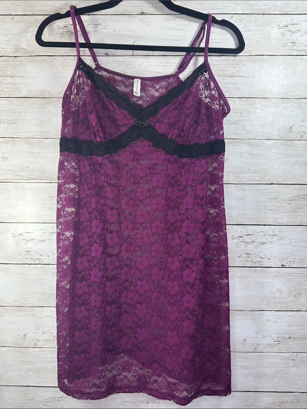 George Berry Parfait Floral Lace Trim Chemise Nightgown XL 16-18